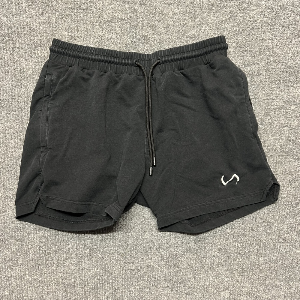 TLF Shorts Mens 30 Black Athletic Jersey 4 Inseam Elastic Waist Pockets Gym